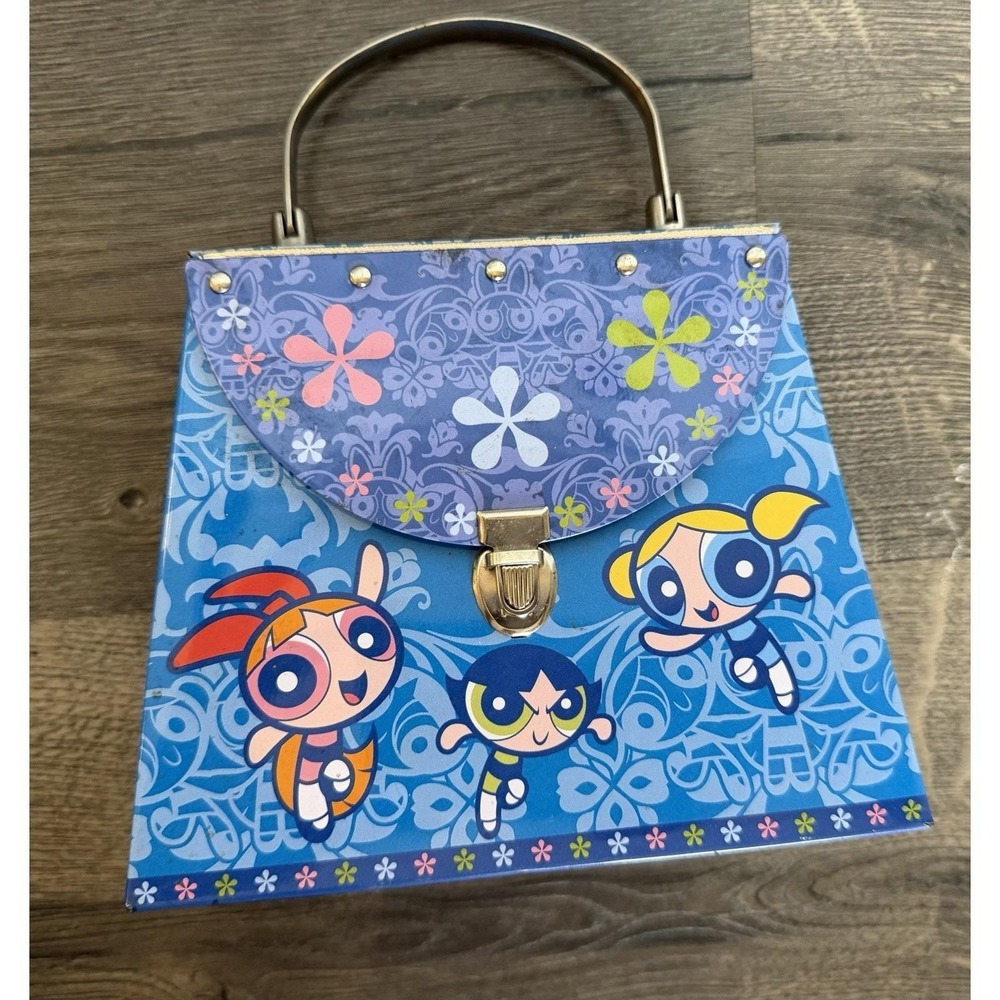 Power Puff Girls Vintage Metal Tin Purse Bag 5"